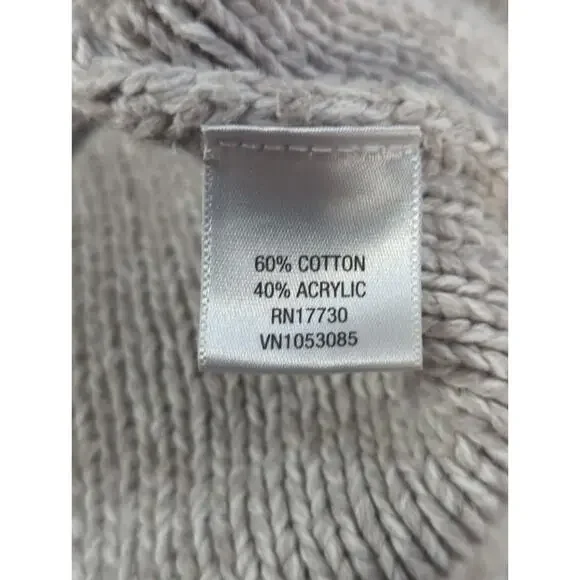 Cherokee Girls Cable Knit Crop Sweater Oatmeal Heather Size M 7/8 Cozy - Picture 7 of 9